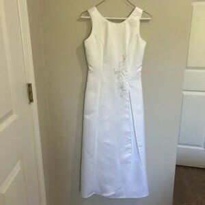 Jessica McClintock Girls White 90's Formal Dress Made in the USA sz. 14
